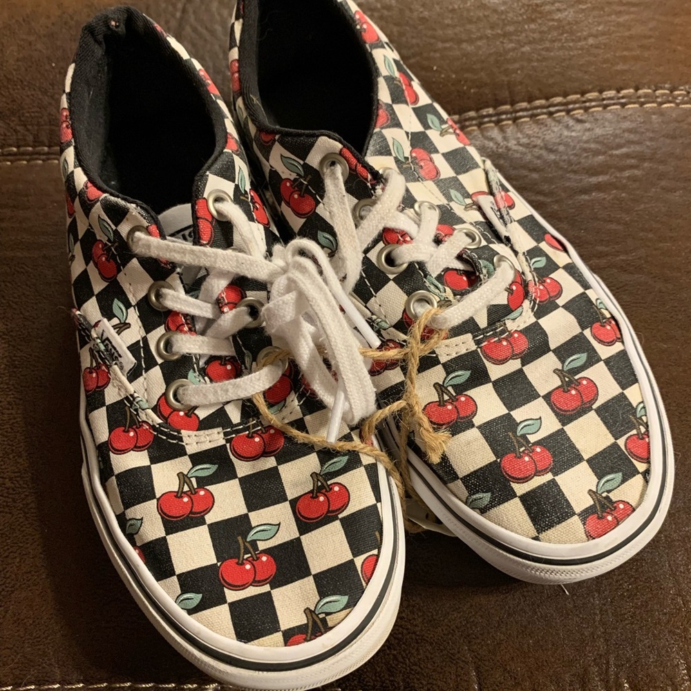 Vans Cherry Checkered Sneakers 6.5